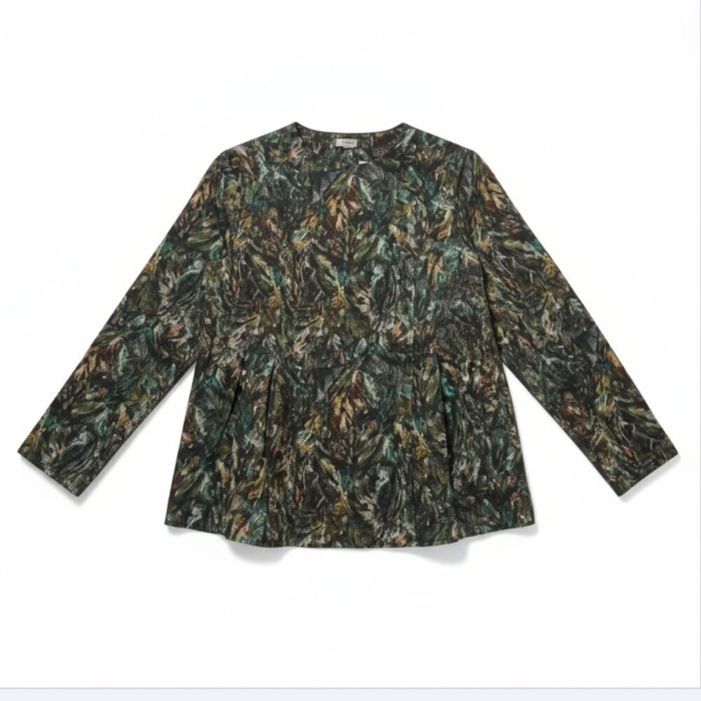Tuchinda Girls Blouse Size 16 Long Sleeves Green Brown Earthy Modest Button Back